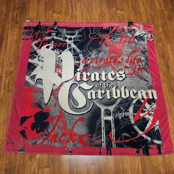 DISNEY PIRATES OF THE CARIBBEAN COLLECTIBLE BEACH TOWEL 60 Inch X 60 Inch - Picture 1 of 5